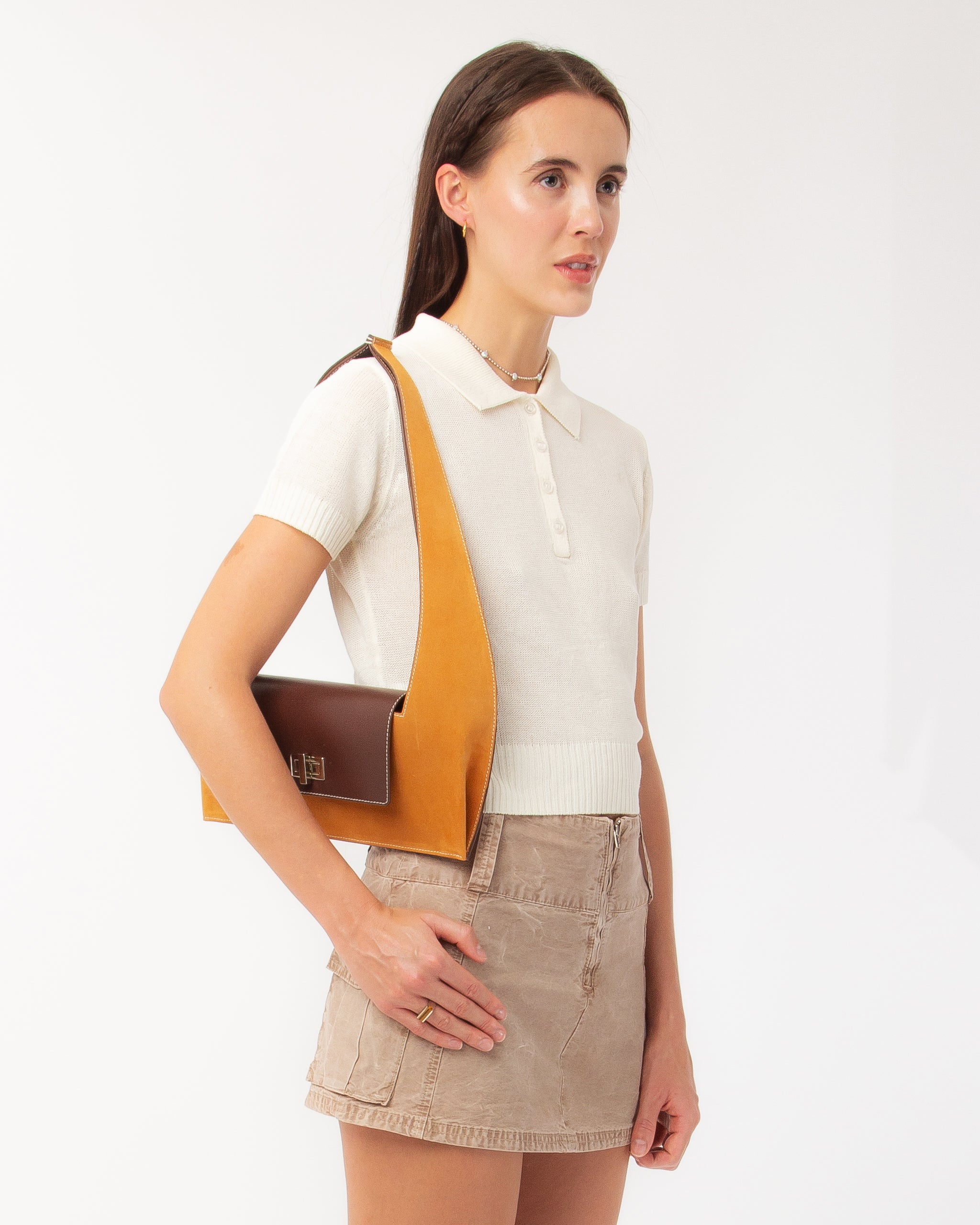 Baguette - Suede Camel Marron