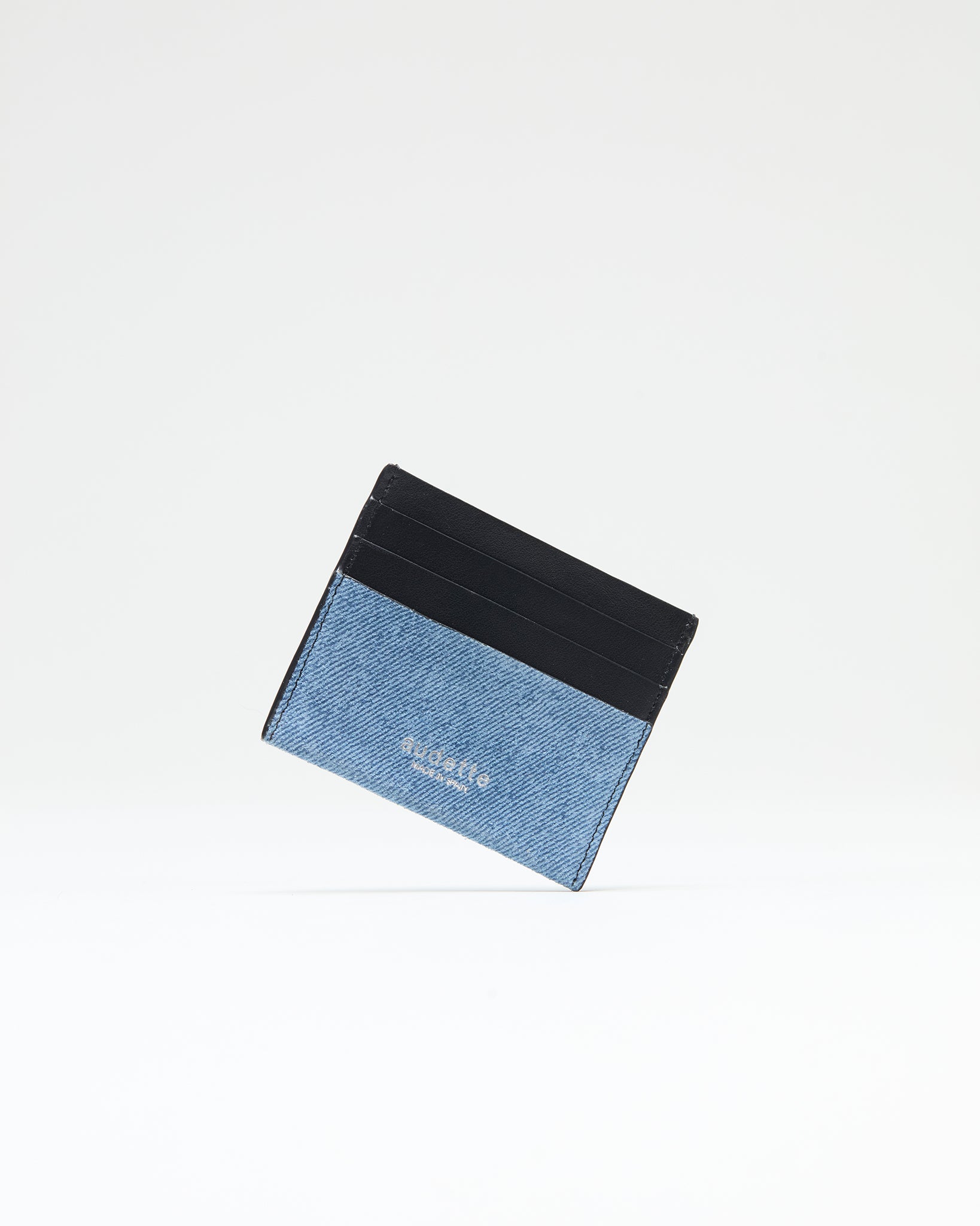 Cardholder - Suede Denim & Black