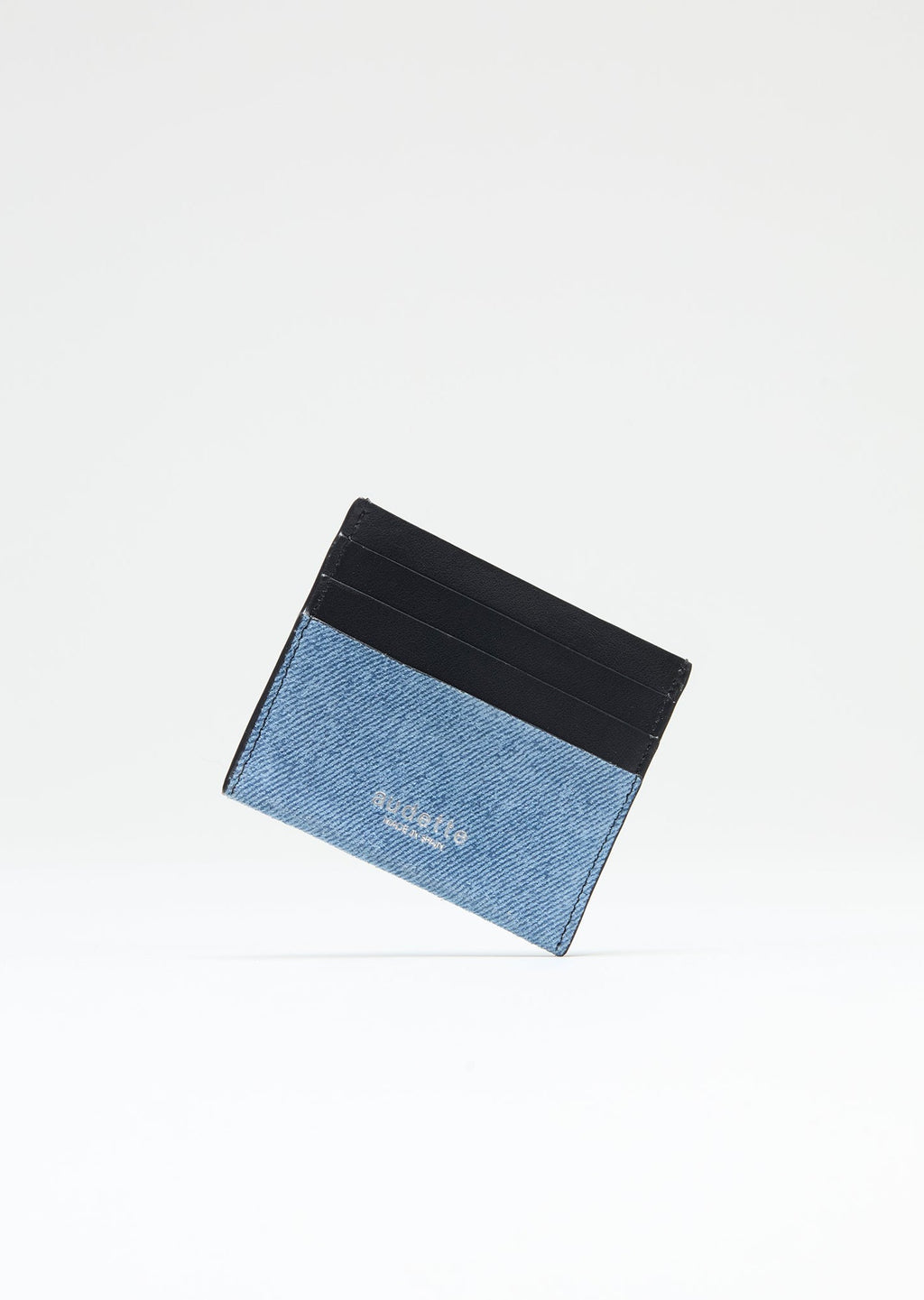 Porte-cartes - Daim denim et noir