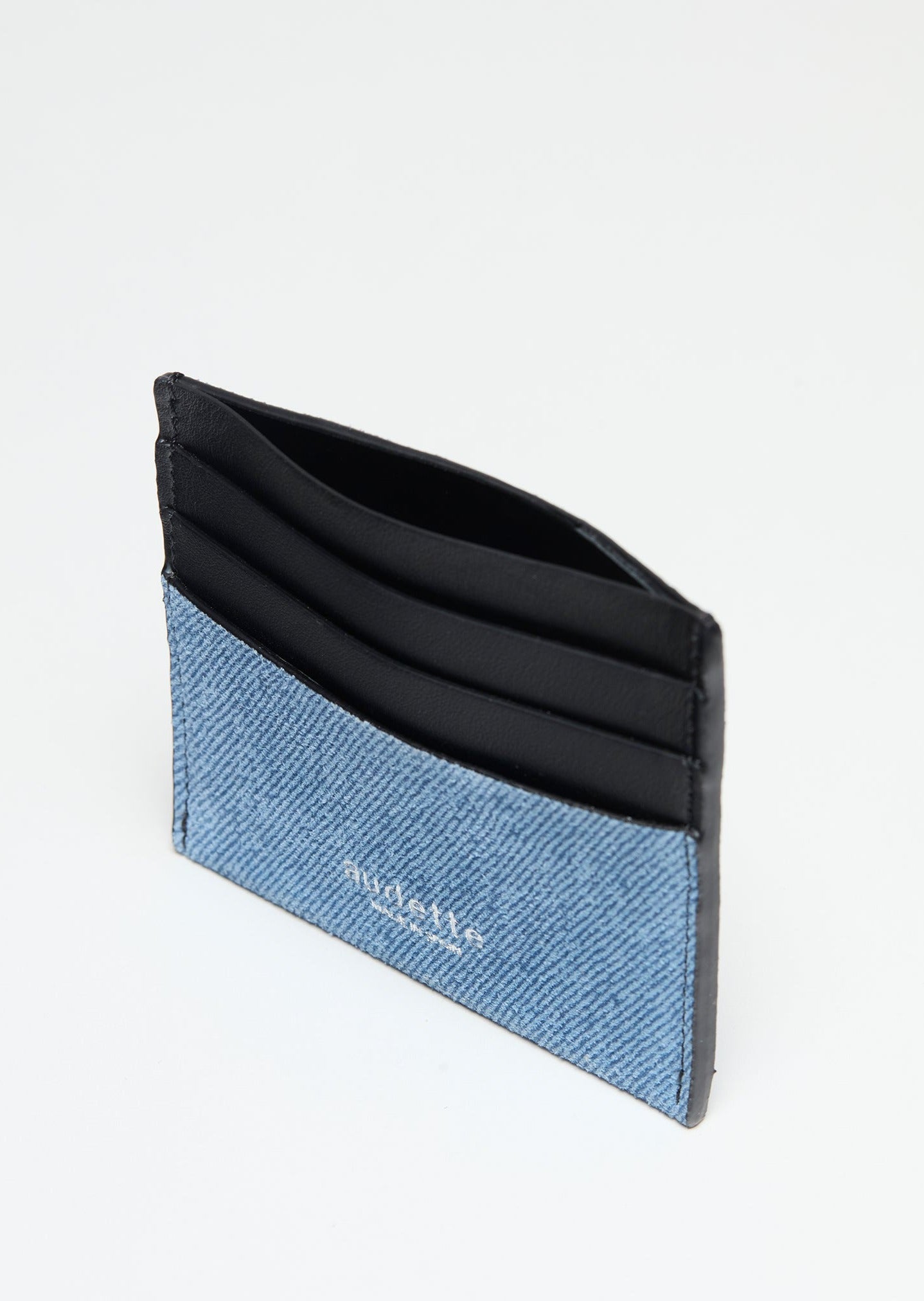 Cardholder - Suede Denim & Black