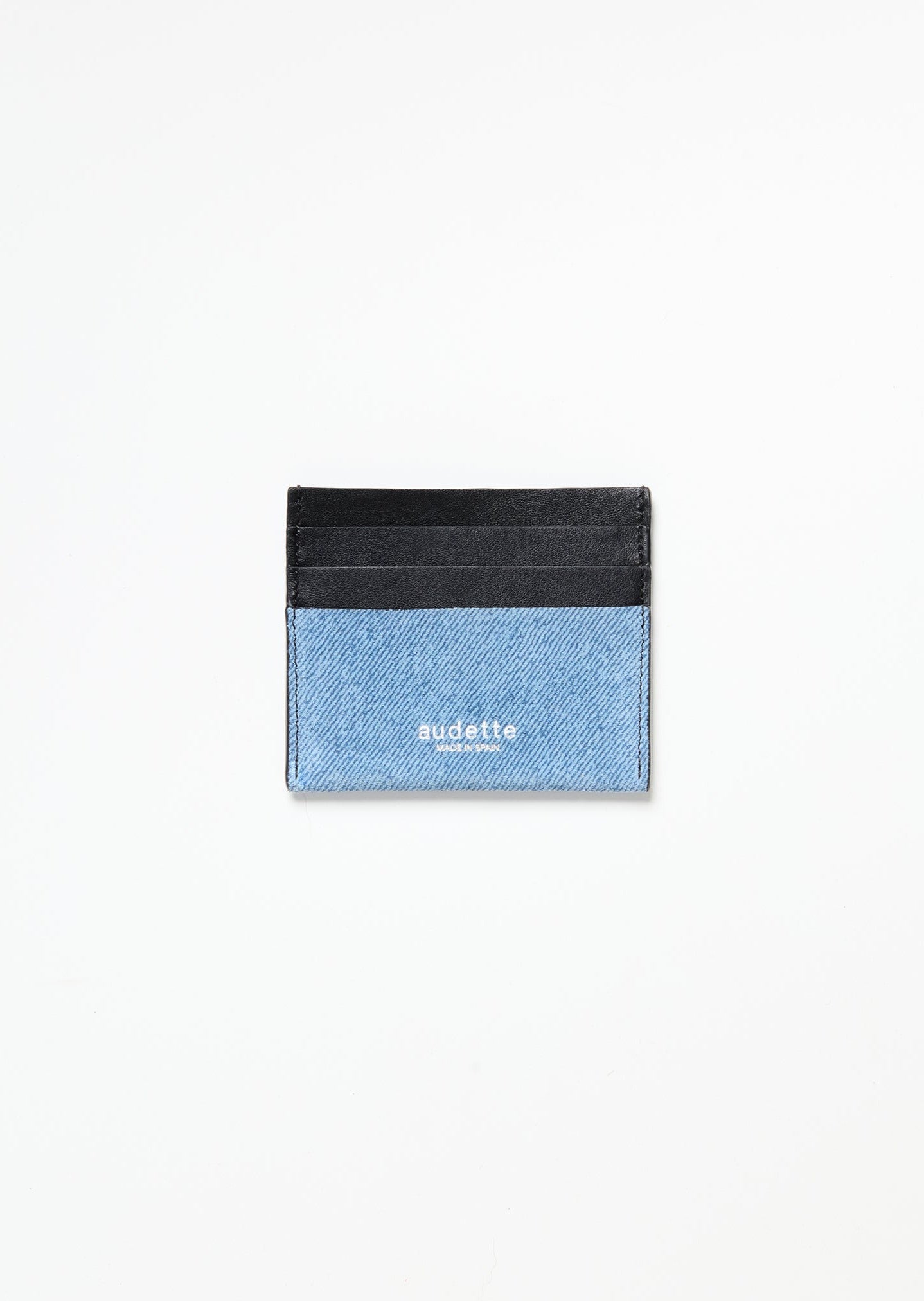 Cardholder - Suede Denim & Black